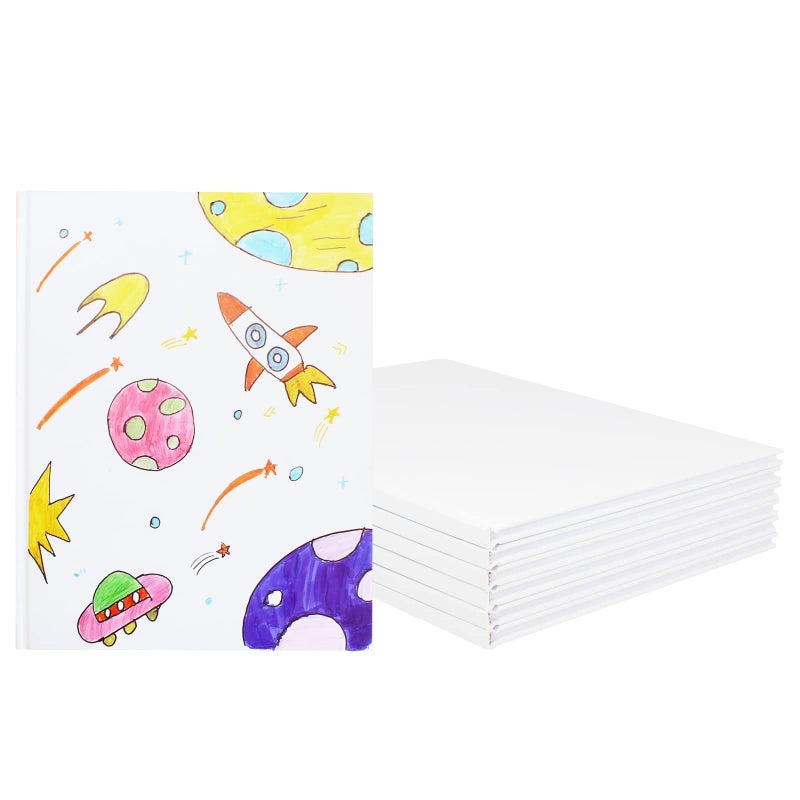 zmybcpack 6 Pack Hardcover Blank Book 8.5x11 inch, Hardcover Blank Book for Students to Write Stories, Blank Hardcover Sketchbooks Journal(White,22 Sheets/ 44 Pages Each) - Image 1